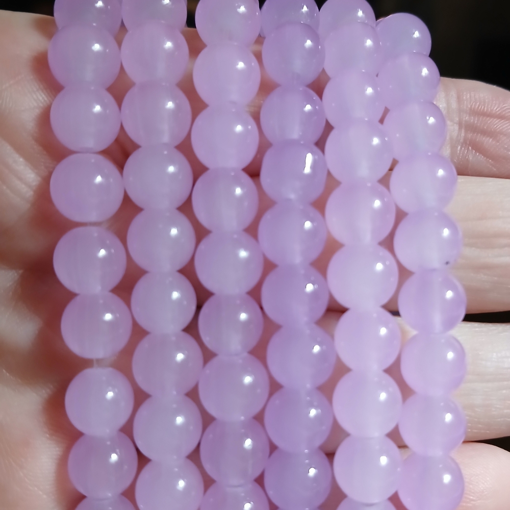 6 Rose Quartz Gemstone Bead Bracelet Stacked Pink Set